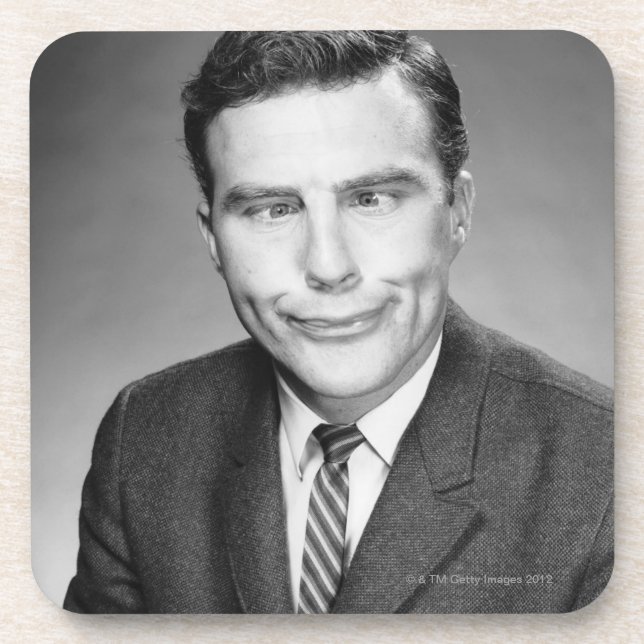 Man Making Face Coaster (Front)