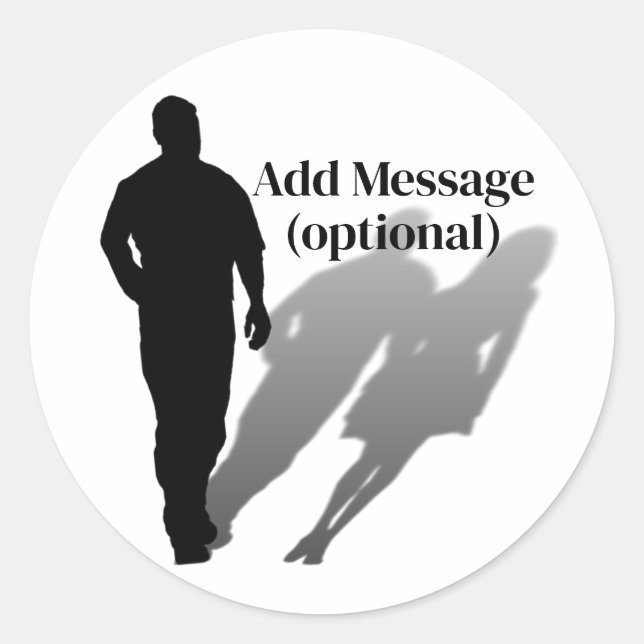 Man Missing Woman Silhouette Classic Round Sticker (Front)
