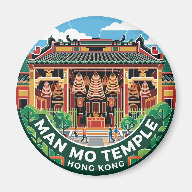 Man Mo Temple Hong Kong Magnet (Front)