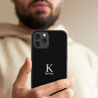 Man monogram name personalized simple black