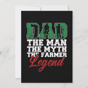 Man Myth Farmer Legend Dad Father Papa Farming Far Invitation