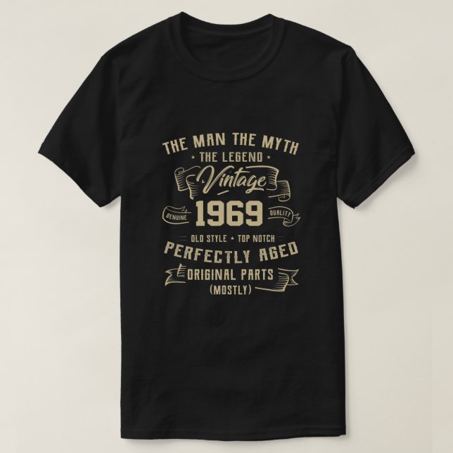Man Myth Legend 1969 54th Birthday Tee For 54 Year (Design Front)