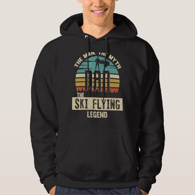 Man Myth Legend Dad Ski Flying Hoodie (Front)