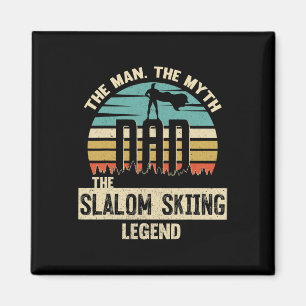 Man Myth Legend Dad Slalom Skiing Magnet