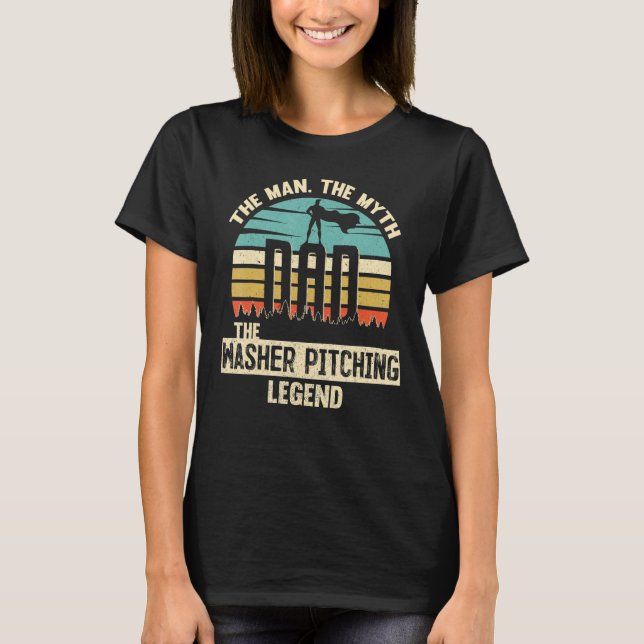 Man Myth Legend Dad Washer Pitching T-Shirt (Front)