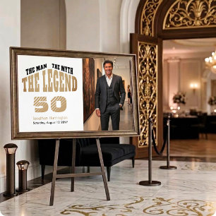 Man Myth Legend Luxury Black Gold 50th Welcome Poster