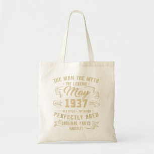 Man Myth Legend May 1937 85th Birthday Gift 85 Yea Tote Bag