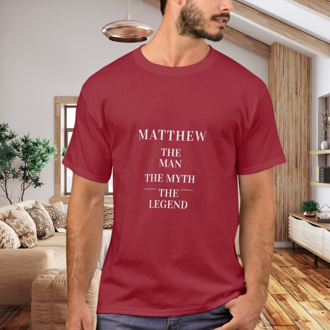 Man myth legend name red T-Shirt (Creator Uploaded)