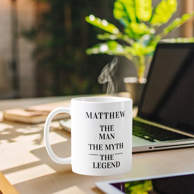 Man myth legend photo black white coffee mug (Creator Uploaded)