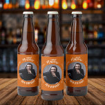 Man myth legend photo burnt orange birthday party<br><div class="desc">A trendy burnt orange coloured background.   Text: The Man,  The Myth,  The Legend. Personalize and add his name,  age and photo. White text.</div>
