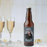 Man myth legend photo charcoal grey birthday party beer bottle label<br><div class="desc">A classic charcoal grey background.   Text: The Man,  The Myth,  The Legend. Personalize and add his name,  age and photo.</div>