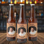 Man myth legend photo terracotta birthday party beer bottle label<br><div class="desc">Terracotta wall as background.   Text: The Man,  The Myth,  The Legend. Personalize and add his name,  age and photo.</div>