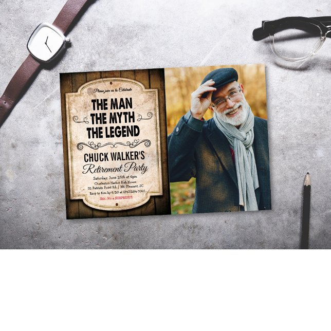 Man Myth Legend Retraite Invitation (Créateur téléchargé)