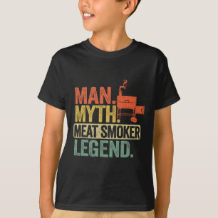 Man Myth Meat Smoker Legend Dad Grillfather Bbq Me T-Shirt