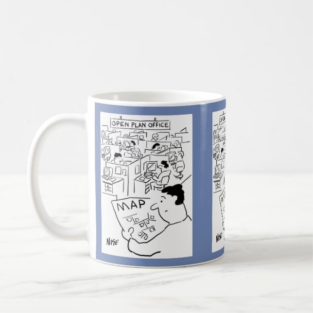 Man Needs a Map for an Open Plan Office Coffee Mug (Left)