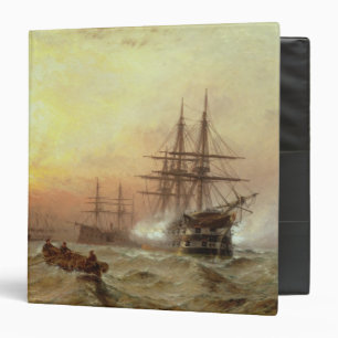 Man-o'-War firing a salute at sunset Binder
