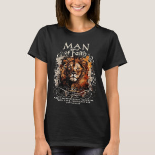 Man Of Faith Lion Christian Jesus Lion Faith T-Shirt