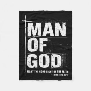 Man Of God Christian Dad Bible Verse Timothy 6 11  Fleece Blanket