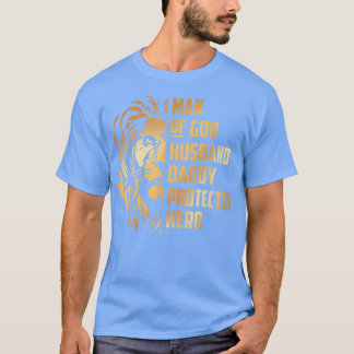 Man Of God Husband Father Protector Hero Husband, T-Shirt