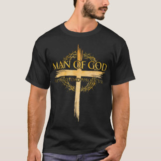Man Of God Jesus Husband Dad Protector Cross T-Shirt