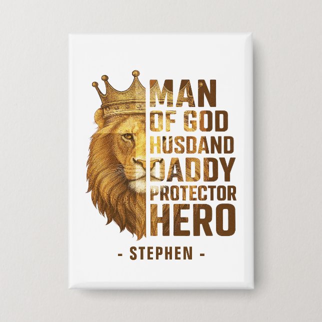 Man of God Lion Crown Design – Husband, Daddy (Front)