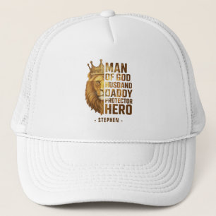 Man of God Lion Crown Design – Husband, Daddy Trucker Hat