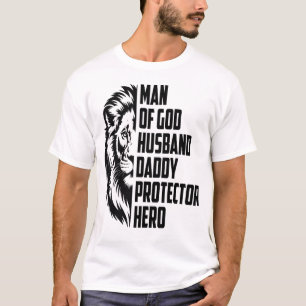 Man Of God Lion Husband T-Shirt