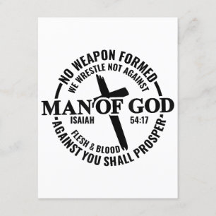 Man of God, No Weapon Formed Against Me Shall Pros Enclosure Card