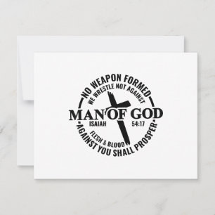 Man of God, No Weapon Formed Against Me Shall Pros RSVP Card