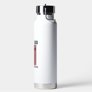 Man of God Patriotic Cross Christian Shirt Design_ Water Bottle