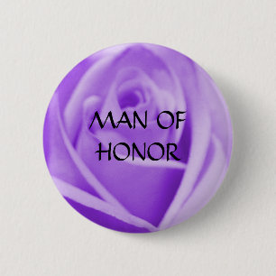 MAN of HONOR- lavender rose button