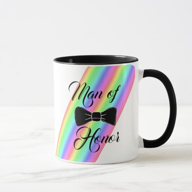 Man of Honour Black Bow Tie Coffee Mug (Right)