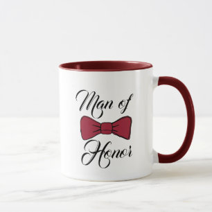 Man of Honour Burgundy  Bow Tie Coffee Mug