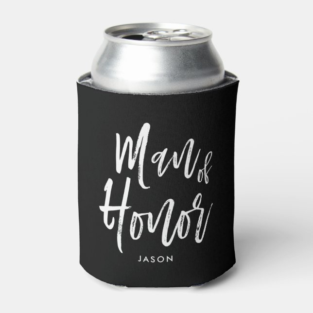 Man of Honour | Script Style Custom Wedding Can Cooler (Can Front)