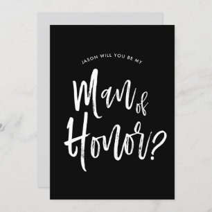 Man of Honour   Script Style Custom Wedding Invitation