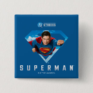 Man of Steel in Flight 2 Inch Square Button