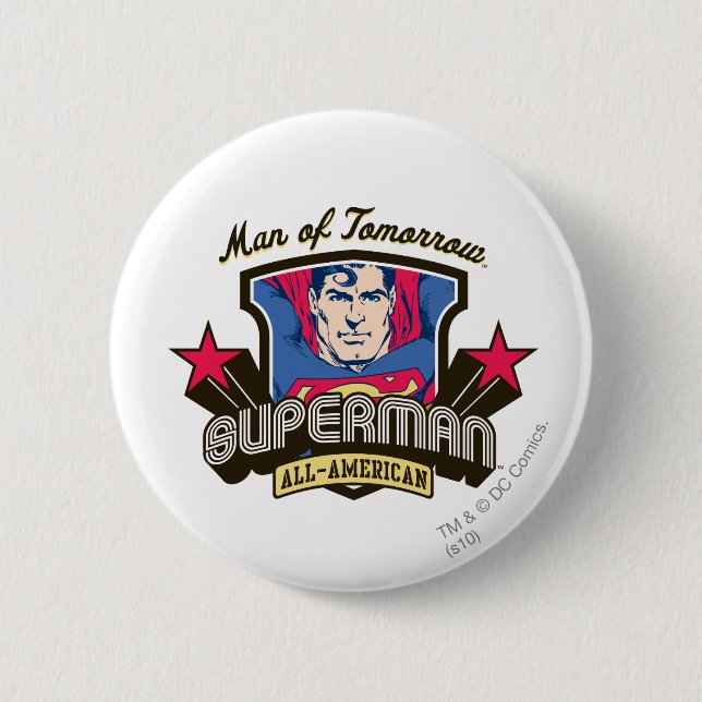 Man of Tomorrow 2 Inch Round Button (Front)