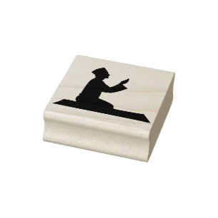 man offering prayers art stamp