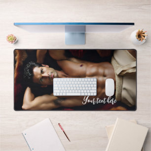 Man on a Bearskin Rug Desk Mat