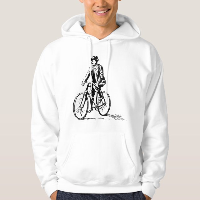 Man on a Bike - Black Hoodie (Front)