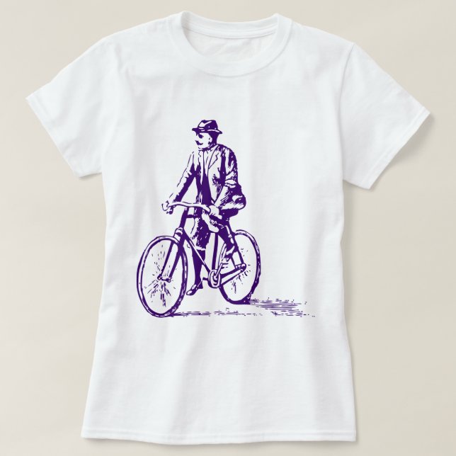Man on a Bike - Deep Purple T-Shirt (Design Front)