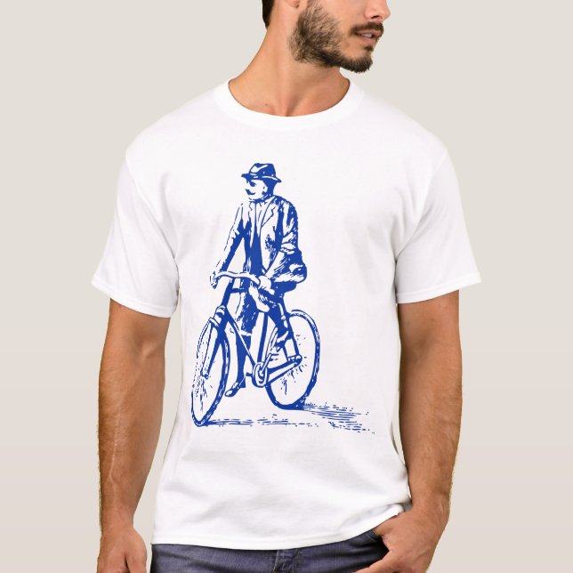 Man on a Bike - Navy T-Shirt (Front)