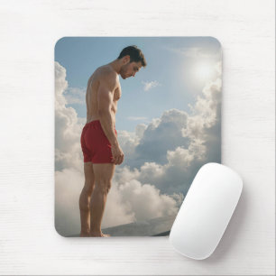 Man On a Diving Board In the Clouds Mouse Pad