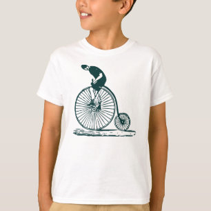 Man on a Penny Farthing - Dark Green T-Shirt