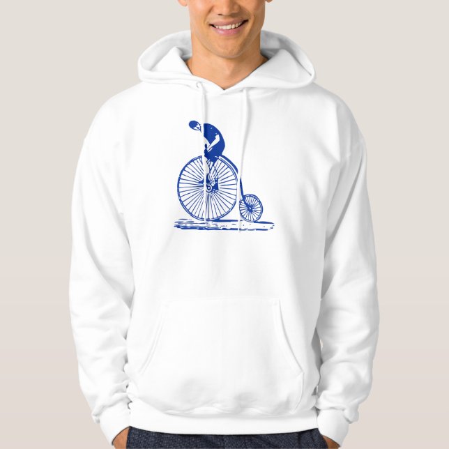 Man on a Penny Farthing - Navy Hoodie (Front)