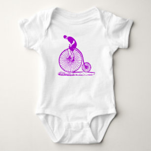 Man on a Penny Farthing - Purple Baby Bodysuit