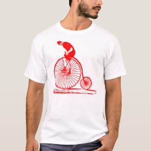 Man on a Penny Farthing - Red T-Shirt