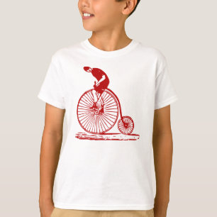 Man on a Penny Farthing - Ruby Red T-Shirt