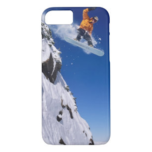 Man on a snowboard jumping off a cornice at Case-Mate iPhone case
