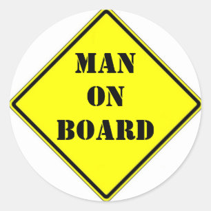 Man on Board Classic Round Sticker